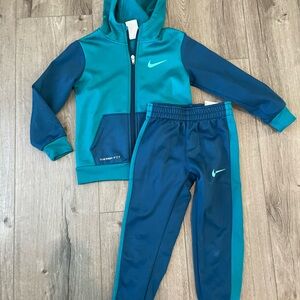 Boys Nike Teal and Blue Tracksuit Set